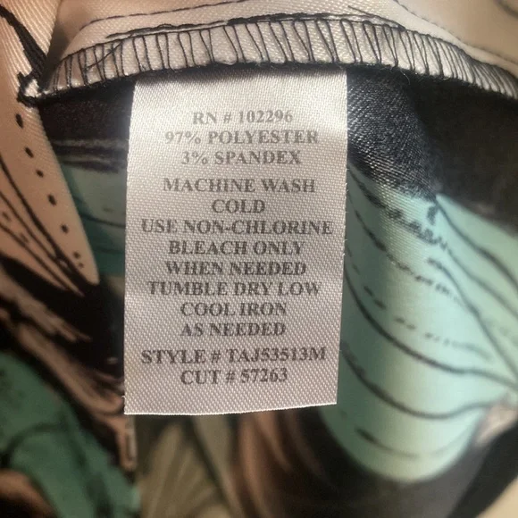 Connected Apparel A-line Black White Teal Floral Knee length, sleeveless Size 12 - Picture 5 of 5